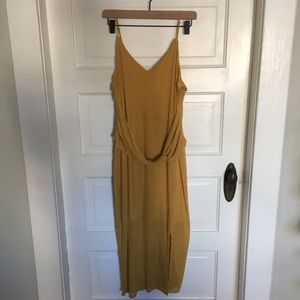 Express Yellow Side Slit Midi Dress - XL